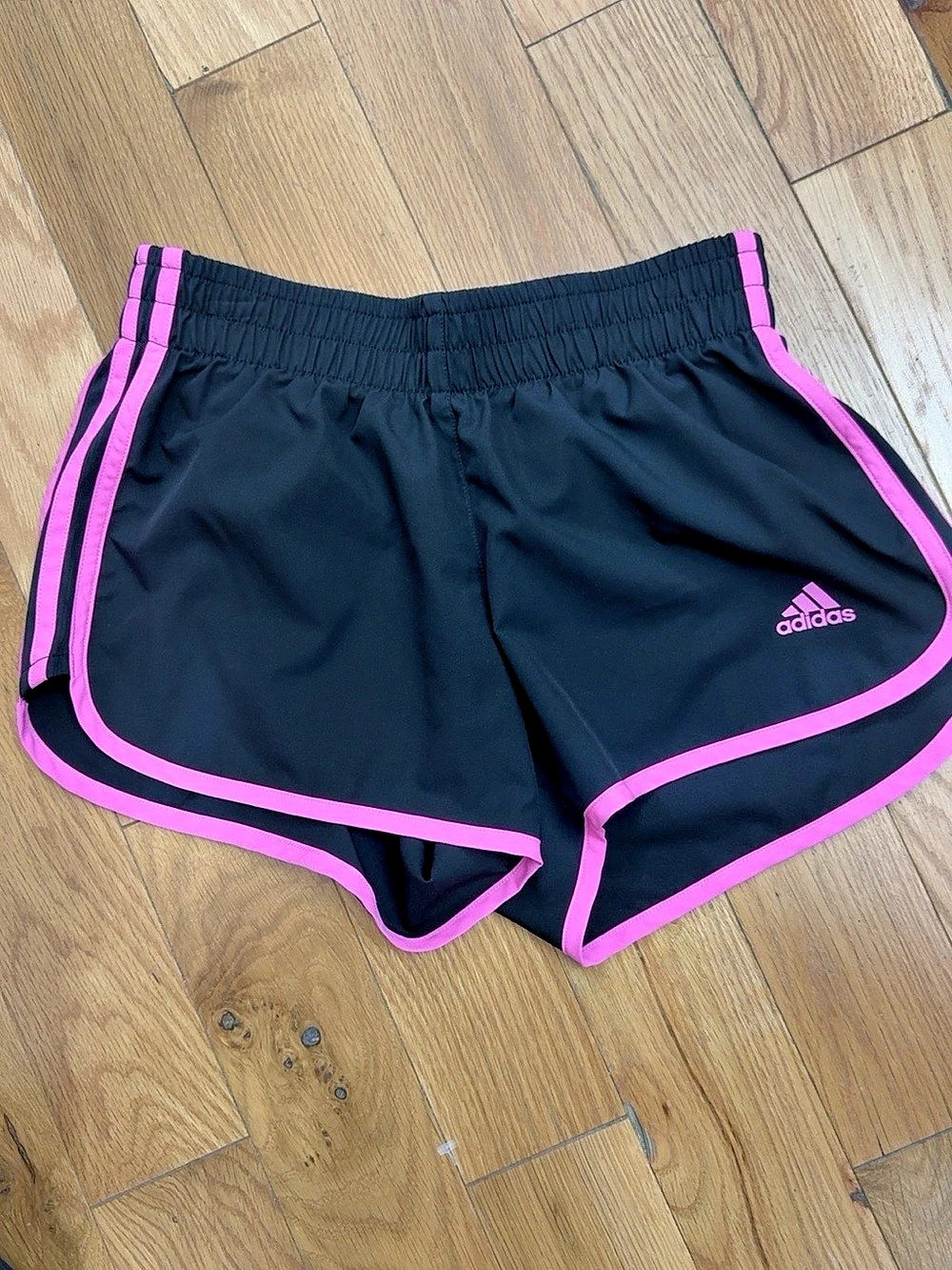 adidas Pacer 3-Stripes Shorts Athletic Shorts Black & Pink Size XS
